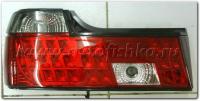 BMW 7 E32 (86-94) фонари задние прозрачные красно-тонированные, дизайн под светодиоды, комплект 2 шт.