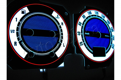 Renault Scenic 1996-1999 дорестайл светодиодные шкалы (циферблаты) на панель приборов - дизайн 2